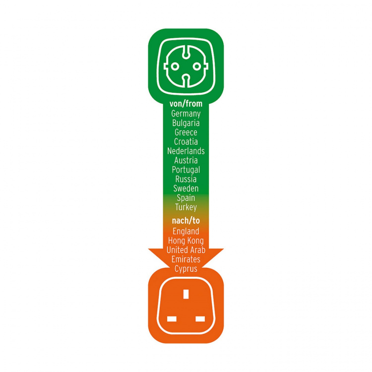 brennenstuhl Travel Adapter Europe to UK Earthed