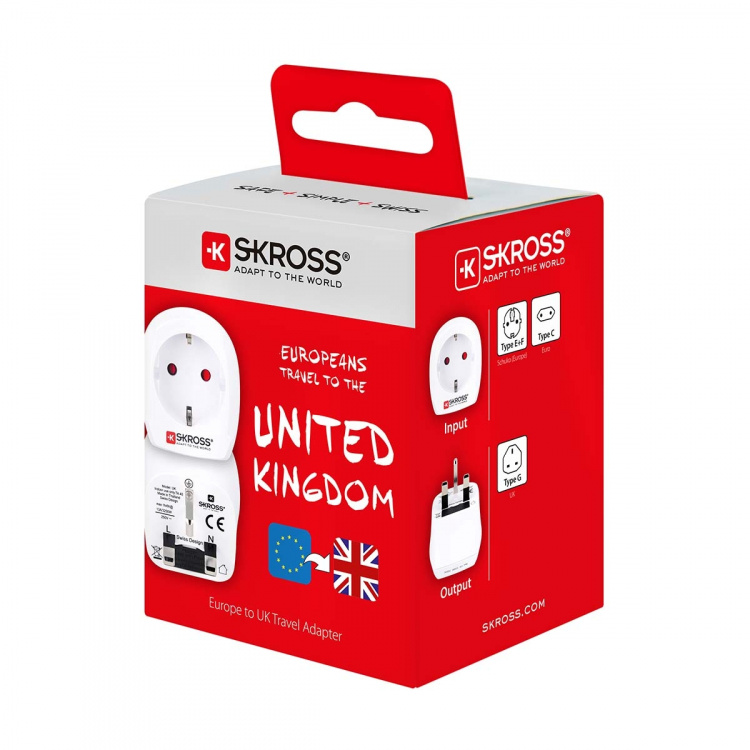 SKROSS Travel Adapter Europe to UK Earthed SKROSS Travel Adapter Europe to UK Earthed