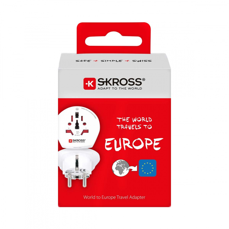 SKROSS Travel Adapter World-to-Europe Earthed SKROSS Travel Adapter World-to-Europe Earthed