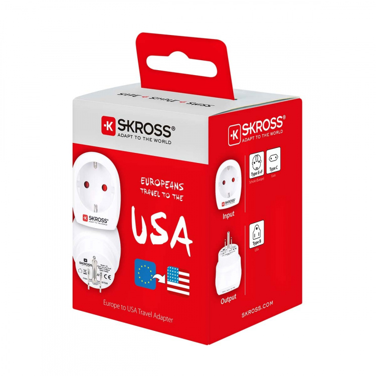 SKROSS Travel Adapter Europe-to-USA Earthed SKROSS Travel Adapter Europe-to-USA Earthed
