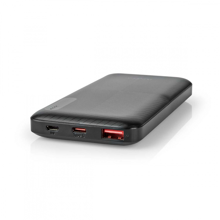 Nedis Powerbank | 10000 mAh | 1.5 / 2.0 / 3.0 A | Number of outputs: 2 | Output connection: 1x USB-A / 1x USB-C™ | Input connection: 1x Micro USB / 1x USB-C™ | PD2.0 18W | Lithium-Polymer Nedis Powerbank | 10000 mAh | 1.5 / 2.0 / 3.0 A | Number of outputs: 2 | Output connection: 1x USB-A / 1x USB-C™ | Input connection: 1x Micro USB / 1x USB-C™ | PD2.0 18W | Lithium-Polymer