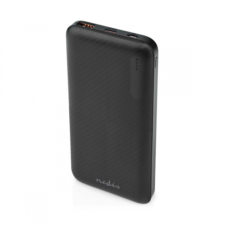 Nedis Powerbank | 10000 mAh | 1.5 / 2.0 / 3.0 A | Number of outputs: 2 | Output connection: 1x USB-A / 1x USB-C™ | Input connection: 1x Micro USB / 1x USB-C™ | PD2.0 18W | Lithium-Polymer Nedis Powerbank | 10000 mAh | 1.5 / 2.0 / 3.0 A | Number of outputs: 2 | Output connection: 1x USB-A / 1x USB-C™ | Input connection: 1x Micro USB / 1x USB-C™ | PD2.0 18W | Lithium-Polymer