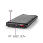 Nedis Powerbank | 10000 mAh | 1.5 / 2.0 / 3.0 A | Number of outputs: 2 | Output connection: 1x USB-A / 1x USB-C™ | Input connection: 1x Micro USB / 1x USB-C™ | PD2.0 18W | Lithium-Polymer Nedis Powerbank | 10000 mAh | 1.5 / 2.0 / 3.0 A | Number of outputs: 2 | Output connection: 1x USB-A / 1x USB-C™ | Input connection: 1x Micro USB / 1x USB-C™ | PD2.0 18W | Lithium-Polymer