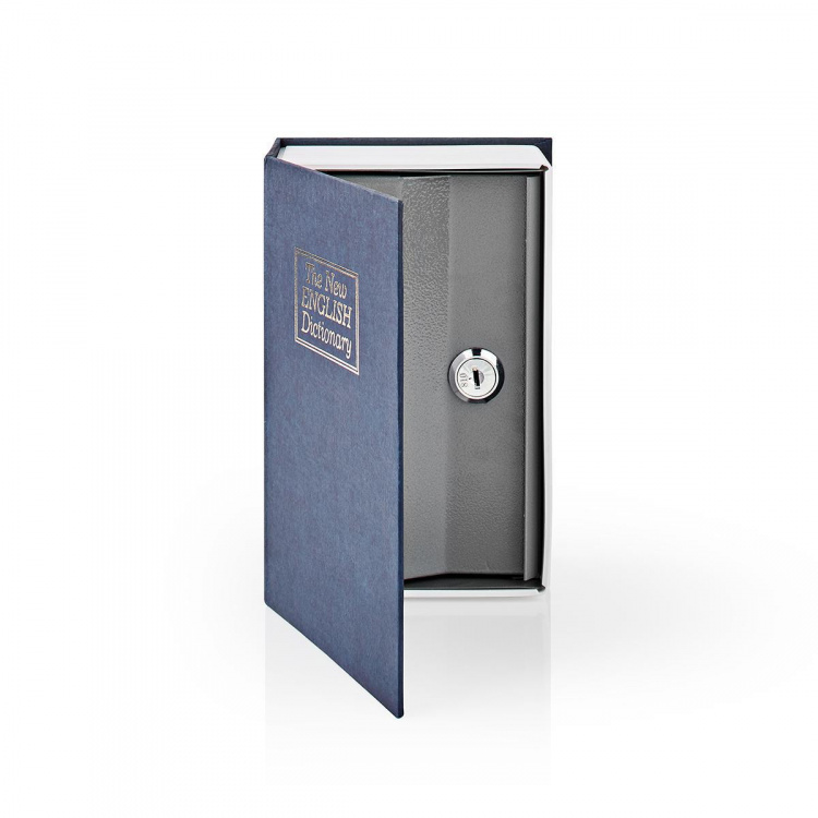 Nedis Vault | Book Safe | Key Lock | Indoor | Small | Inner volume: 0.86 l | 2 Keys Included | Blue / Silver