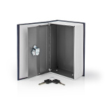 Nedis Vault | Book Safe | Key Lock | Indoor | Small | Inner volume: 0.86 l | 2 Keys Included | Blue / Silver