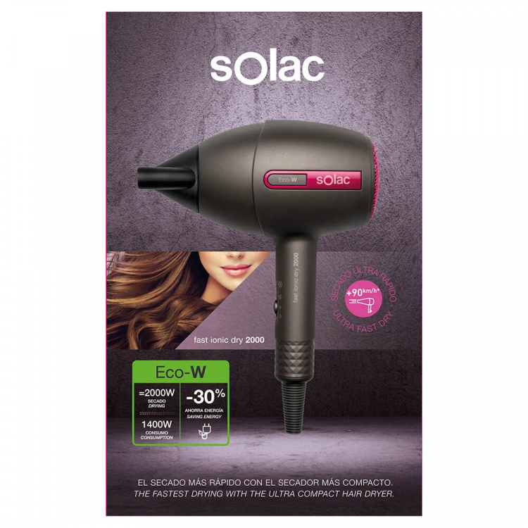 SOLAC Powerful 2000 ECO-W Compact Hair Dryer SOLAC Powerful 2000 ECO-W Compact Hair Dryer