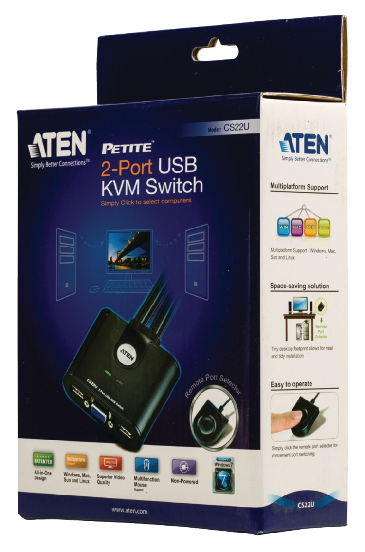 Aten CS22U 2-Port USB VGA KVM Switch