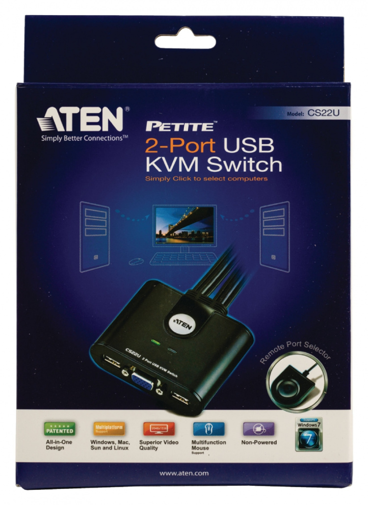 Aten CS22U 2-Port USB VGA KVM Switch