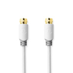 Nedis Satellite & Antenna Cable | F Male | F Male | Gold Plated | 90 dB | 75 Ohm | Single Shielded | 5.00 m | Round | PVC | White | Box