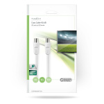 Nedis Coax Cable | IEC (Coax) Male | IEC (Coax) Male | Nickel Plated | 90 dB | 75 Ohm | Double Shielded | 10.0 m | Round | PVC | White | Envelope