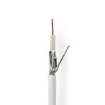 Nedis Coax Cable On Reel | RG59 | 75 Ohm | Double Shielded | ECA | 25.0 m | Coax | PVC | White | Gift Box