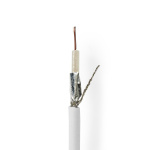 Nedis Coax Cable On Reel | RG6T | 75 Ohm | Double Shielded | ECA | 100.0 m | Coax | PVC | White | Reel