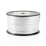 Nedis Coax Cable On Reel | RG6T | 75 Ohm | Double Shielded | ECA | 100.0 m | Coax | PVC | White | Reel