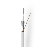 Nedis Coax Cable On Reel | RG59U | 75 Ohm | Double Shielded | ECA | 100.0 m | Coax | PVC | White | Reel