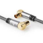 Nedis Coax Cable | IEC (Coax) Male | IEC (Coax) Female | Gold Plated | 75 Ohm | Quad Shielded | 5.00 m | Round | Cotton | Grey / Gun Metal Grey | Cover Window Box Nedis Coax Cable | IEC (Coax) Male | IEC (Coax) Female | Gold Plated | 75 Ohm | Quad Shielded | 5.00 m | Round | Cotton | Grey / Gun Metal Grey | Cover Window Box