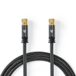 Nedis Satellite & Antenna Cable | F Male | F Male | Gold Plated | 75 Ohm | Quad Shielded | 5.00 m | Round | Cotton | Grey / Gun Metal Grey | Cover Window Box Nedis Satellite & Antenna Cable | F Male | F Male | Gold Plated | 75 Ohm | Quad Shielded | 5.00 m | Round | Cotton | Grey / Gun Metal Grey | Cover Window Box
