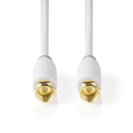 Nedis Satellite & Antenna Cable | F Male | F Male | Gold Plated | 90 dB | 75 Ohm | Single Shielded | 1.00 m | Round | PVC | White | Box