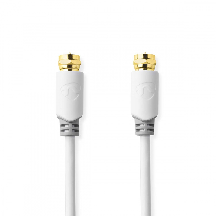 Nedis Satellite & Antenna Cable | F Male | F Male | Gold Plated | 90 dB | 75 Ohm | Single Shielded | 3.00 m | Round | PVC | White | Box Nedis Satellite & Antenna Cable | F Male | F Male | Gold Plated | 90 dB | 75 Ohm | Single Shielded | 3.00 m | Round | PVC | White | Box