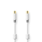Nedis Coax Cable | IEC (Coax) Male | IEC (Coax) Female | Gold Plated | 100 dB | 75 Ohm | Double Shielded | 3.00 m | Round | PVC | White | Box Nedis Coax Cable | IEC (Coax) Male | IEC (Coax) Female | Gold Plated | 100 dB | 75 Ohm | Double Shielded | 3.00 m | Round | PVC | White | Box