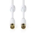 Nedis Coax Cable | IEC (Coax) Male | IEC (Coax) Female | Gold Plated | 100 dB | 75 Ohm | Double Shielded | 3.00 m | Round | PVC | White | Box Nedis Coax Cable | IEC (Coax) Male | IEC (Coax) Female | Gold Plated | 100 dB | 75 Ohm | Double Shielded | 3.00 m | Round | PVC | White | Box