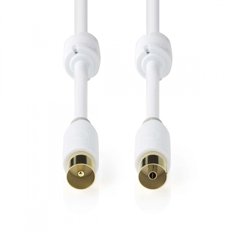 Nedis Coax Cable | IEC (Coax) Male | IEC (Coax) Female | Gold Plated | 100 dB | 75 Ohm | Double Shielded | 3.00 m | Round | PVC | White | Box Nedis Coax Cable | IEC (Coax) Male | IEC (Coax) Female | Gold Plated | 100 dB | 75 Ohm | Double Shielded | 3.00 m | Round | PVC | White | Box