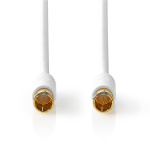 Nedis F Quick - F Quick Cables | F Male Quick | F Male Quick | Gold Plated | 75 Ohm | Double Shielded | 10.0 m | Round | PVC | White | Window Box