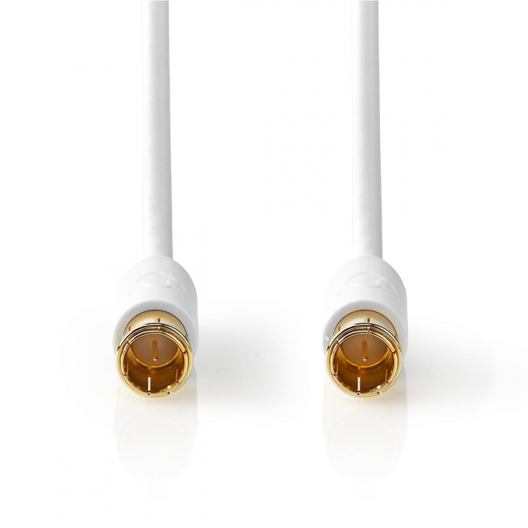 Nedis F Quick - F Quick Cables | F Male Quick | F Male Quick | Gold Plated | 75 Ohm | Double Shielded | 10.0 m | Round | PVC | White | Window Box