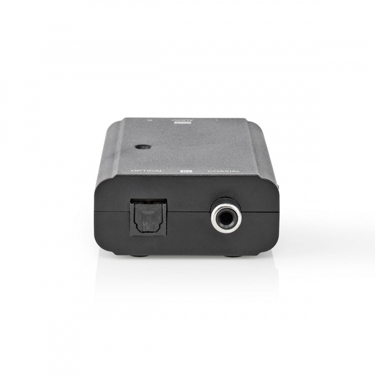 Nedis Digital Audio Converter | 2-way | Audio / video / data connections input: 1x S/PDIF (RCA) Female / 1x Toslink Female | Audio / video / data connections output: 2x RCA Male | Manual | Black