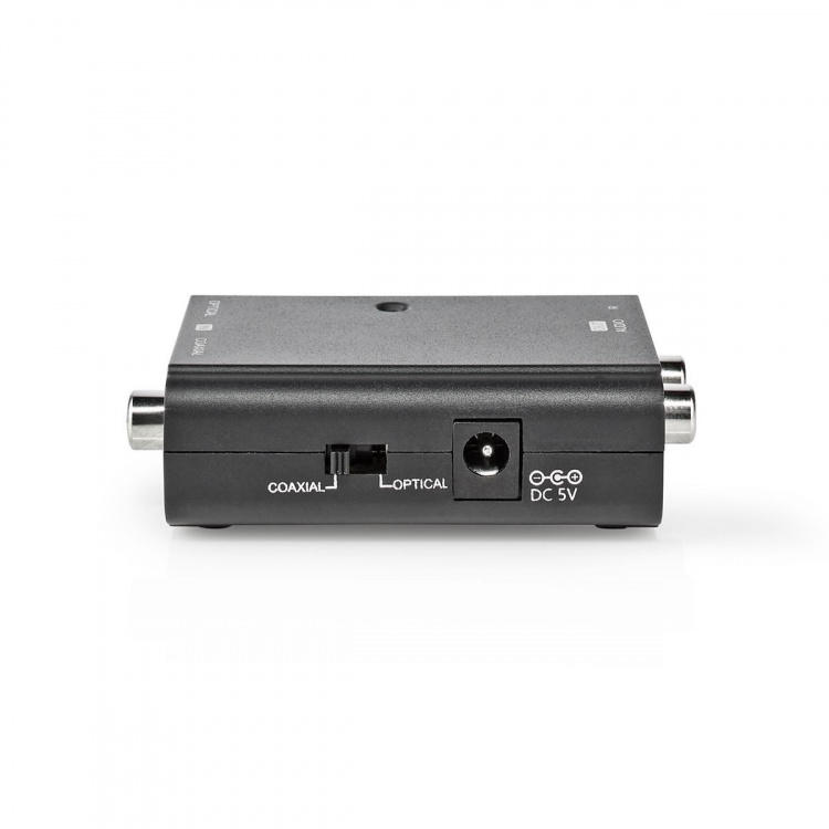 Nedis Digital Audio Converter | 2-way | Audio / video / data connections input: 1x S/PDIF (RCA) Female / 1x Toslink Female | Audio / video / data connections output: 2x RCA Male | Manual | Black