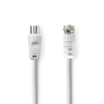 Nedis Satellite & Antenna Cable | F Male | IEC (Coax) Male | Nickel Plated | 30 dB | 75 Ohm | Double Shielded | 5.00 m | Round | PVC | White | Envelope Nedis Satellite & Antenna Cable | F Male | IEC (Coax) Male | Nickel Plated | 30 dB | 75 Ohm | Double Shielded | 5.00 m | Round | PVC | White | Envelope