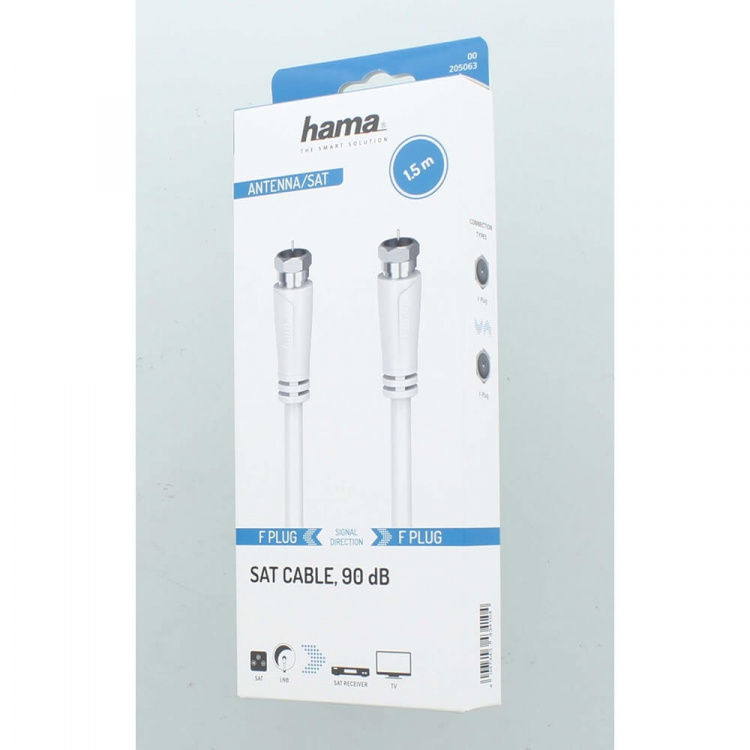 Hama Antenna Cable SAT 90dB F-F White 1.5m Hama Antenna Cable SAT 90dB F-F White 1.5m