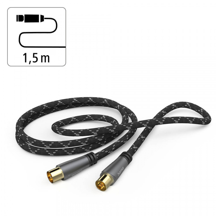 Hama Antenna Cable 120dB Black/Grey 1.5m Hama Antenna Cable 120dB Black/Grey 1.5m