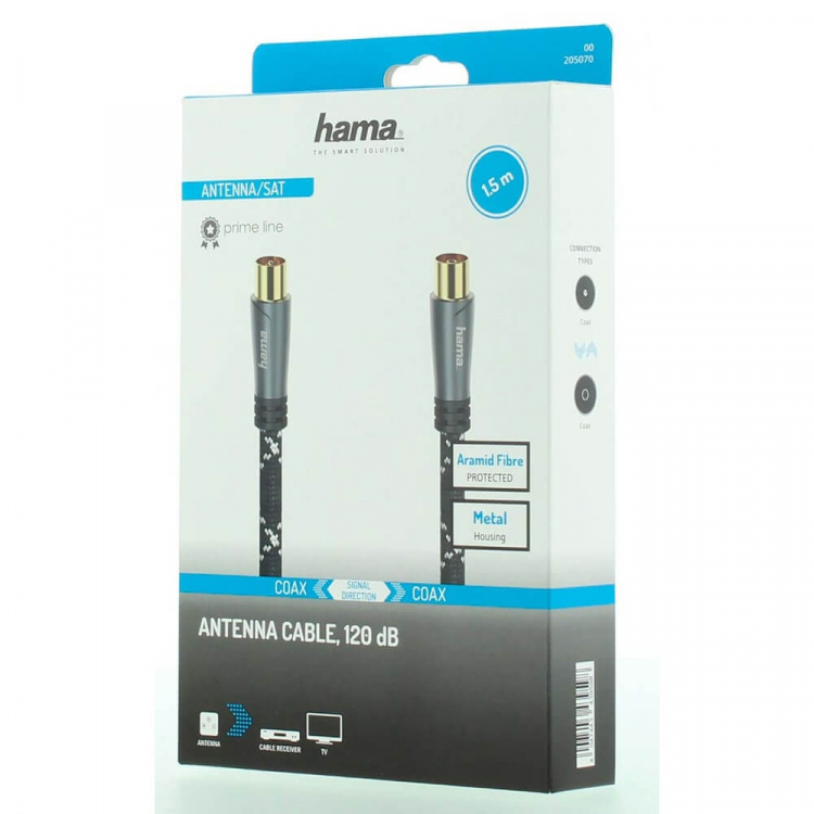 Hama Antenna Cable 120dB Black/Grey 1.5m Hama Antenna Cable 120dB Black/Grey 1.5m