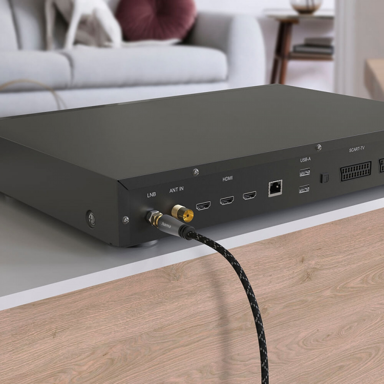 Hama Antenna Cable SAT 120dB F-F Black/Grey 5.0m