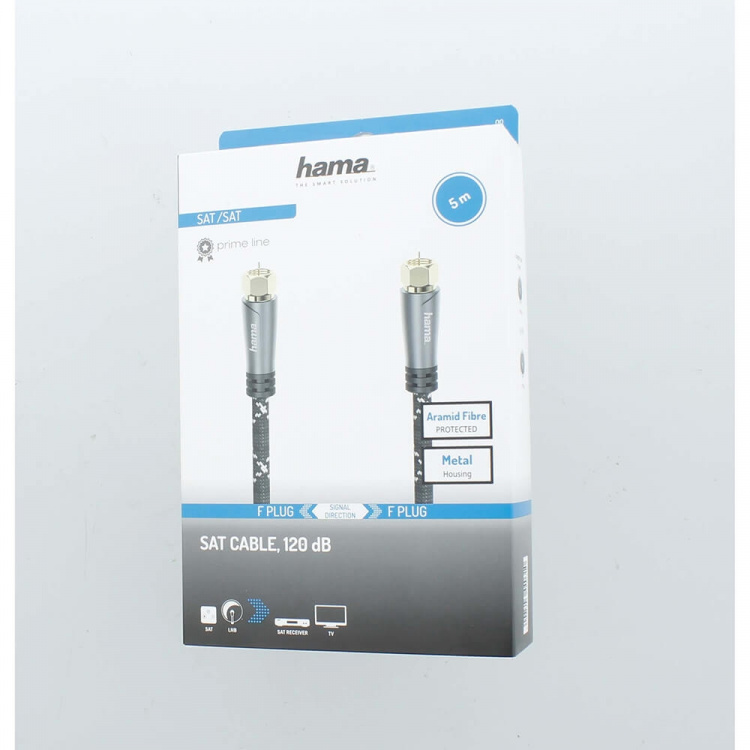 Hama Antenna Cable SAT 120dB F-F Black/Grey 5.0m