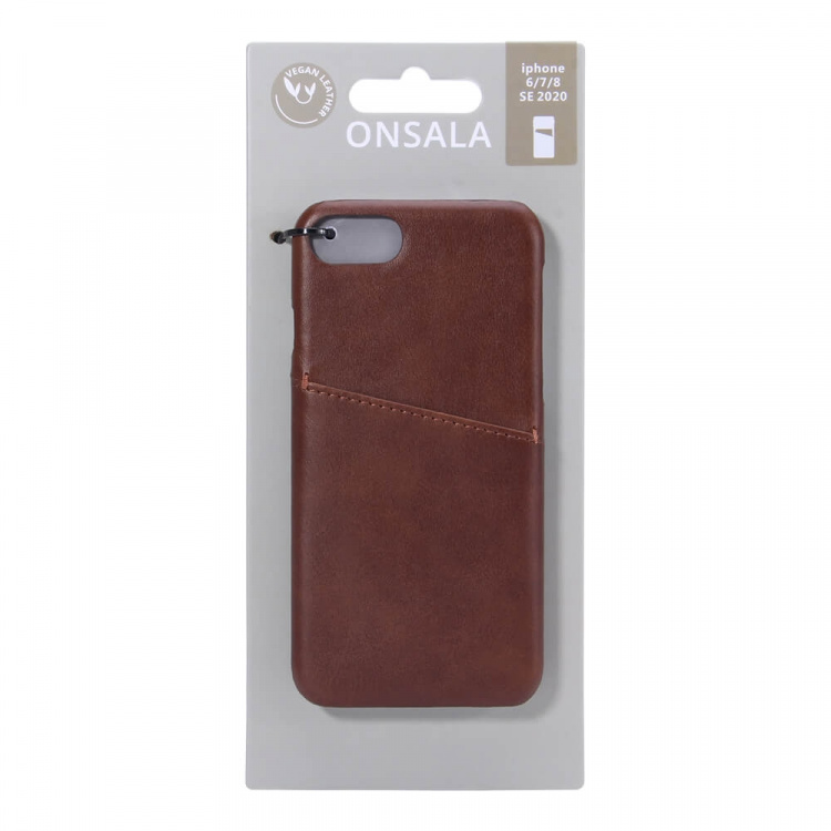 Onsala Mobilecover Brown iPhone 6/7/8/SE Creditcard Pocket Onsala Mobilecover Brown iPhone 6/7/8/SE Creditcard Pocket