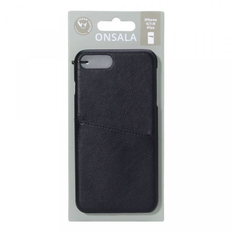 Onsala Mobilecover Black iPhone 6/7/8 Plus Creditcard Pocket Onsala Mobilecover Black iPhone 6/7/8 Plus Creditcard Pocket