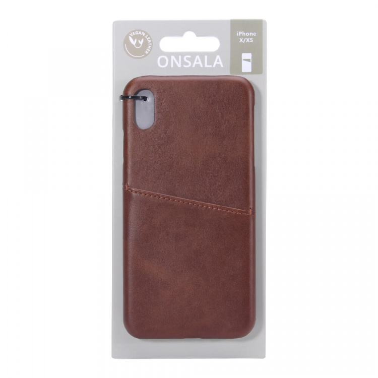 Onsala Mobilecover Brown iPhone X/XS Creditcard Pocket Onsala Mobilecover Brown iPhone X/XS Creditcard Pocket