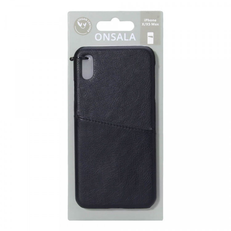 Onsala Mobilecover Black iPhone X/XS Max Creditcard Pocket Onsala Mobilecover Black iPhone X/XS Max Creditcard Pocket
