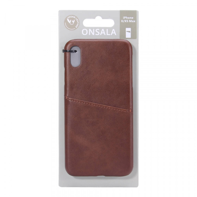 Onsala Mobilecover Brown iPhone X/XS Max Creditcard Pocket Onsala Mobilecover Brown iPhone X/XS Max Creditcard Pocket
