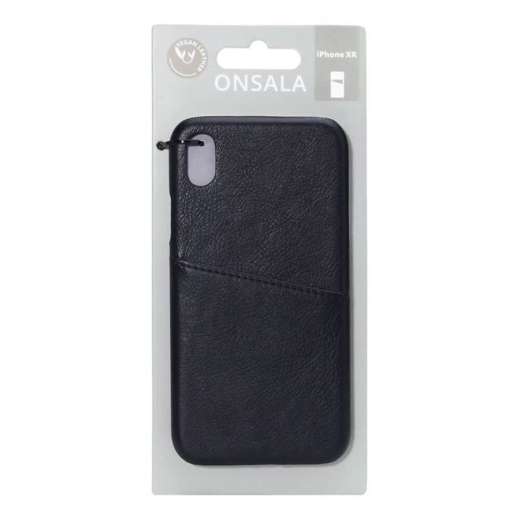 Onsala Mobilecover Black iPhone XR Creditcard Pocket Onsala Mobilecover Black iPhone XR Creditcard Pocket