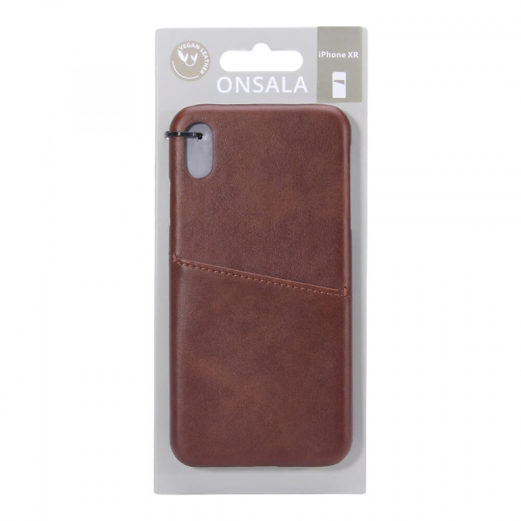 Onsala Mobilecover Brown iPhone XR Creditcard Pocket Onsala Mobilecover Brown iPhone XR Creditcard Pocket