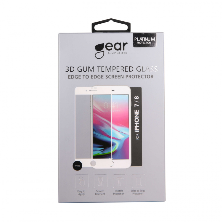 Gear Screen Protector 3D White iPhone 7 / 8