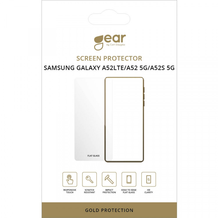 Gear Screen Protector 2.5D Gold Case Friendly - Samsung A52 LTE, A52 5G, A52S 5G