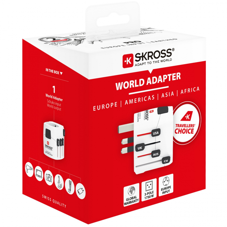 SKROSS World Adapter PRO, 3-polig  SKROSS World Adapter PRO, 3-polig