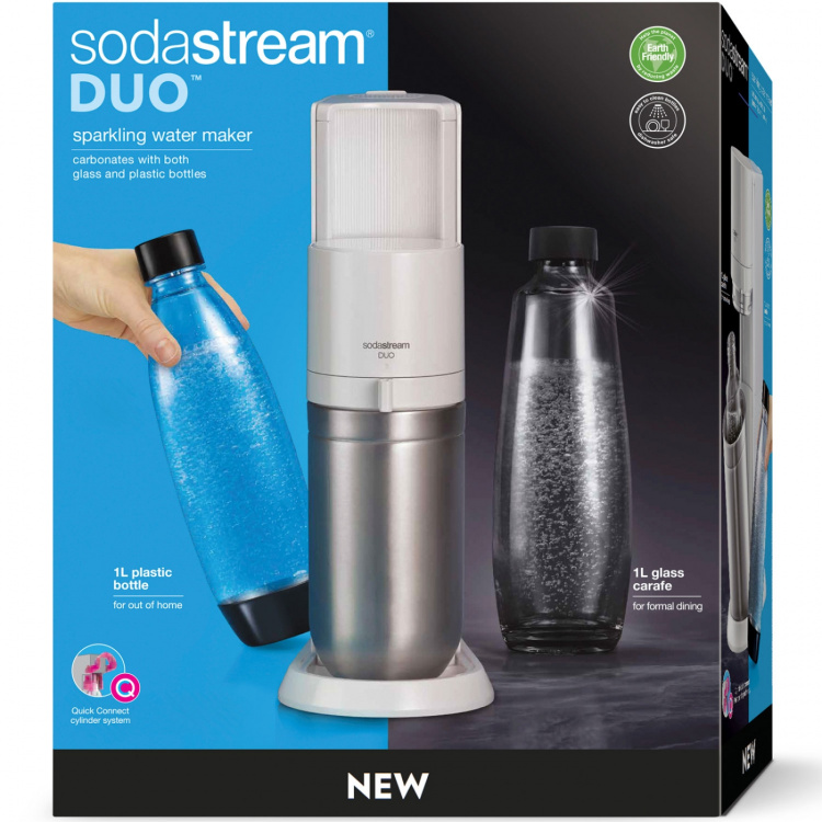 SodaStream Kolsyremaskin DUO White inkl. 1x Glasflaska & 1x Plastflaska