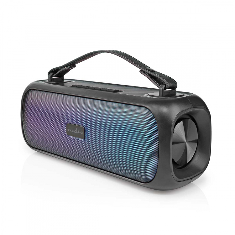 Nedis Bluetooth® Party Boombox | 4.5 hrs | 2.0 | 45 W | Media playback: AUX / USB | IPX5 | Linkable | Carrying handle | Party lights | Black