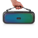 Nedis Bluetooth® Party Boombox | 4.5 hrs | 2.0 | 45 W | Media playback: AUX / USB | IPX5 | Linkable | Carrying handle | Party lights | Black