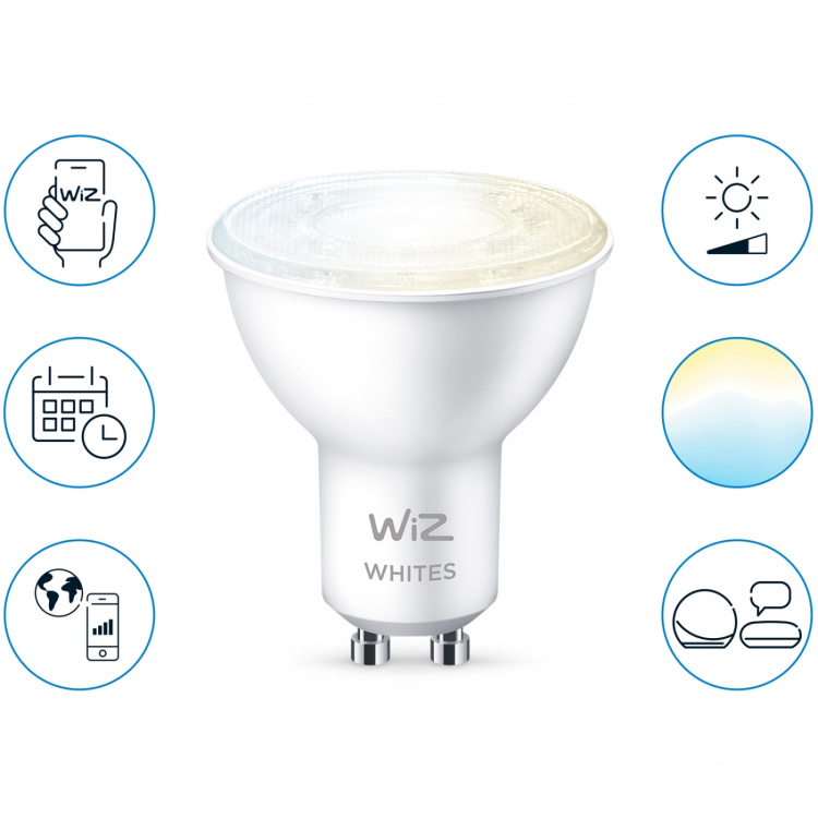 WiZ 2-pack WiFi Smart LED GU10 50W Varm-kallvit