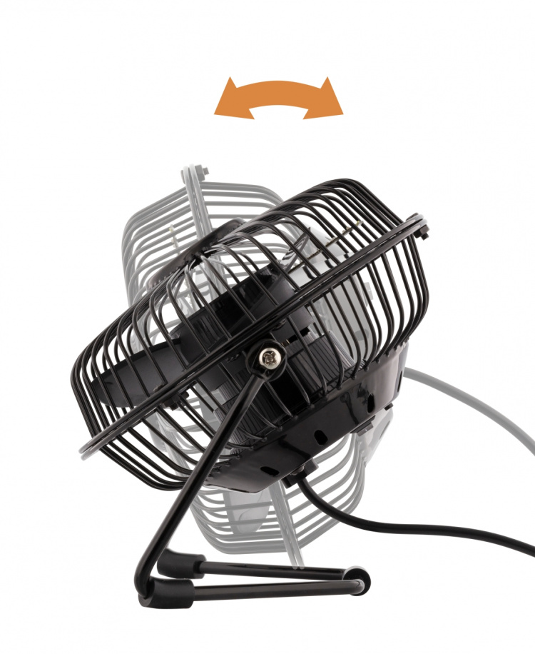 DELTACO GAMING USB desktop fan with clock, black